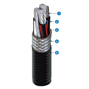 Cable de Baja Tensión, Multiconductor, Tipo MC, Aleación de Aluminio, 600V, XLPE, 90°C, Cubierta PVC